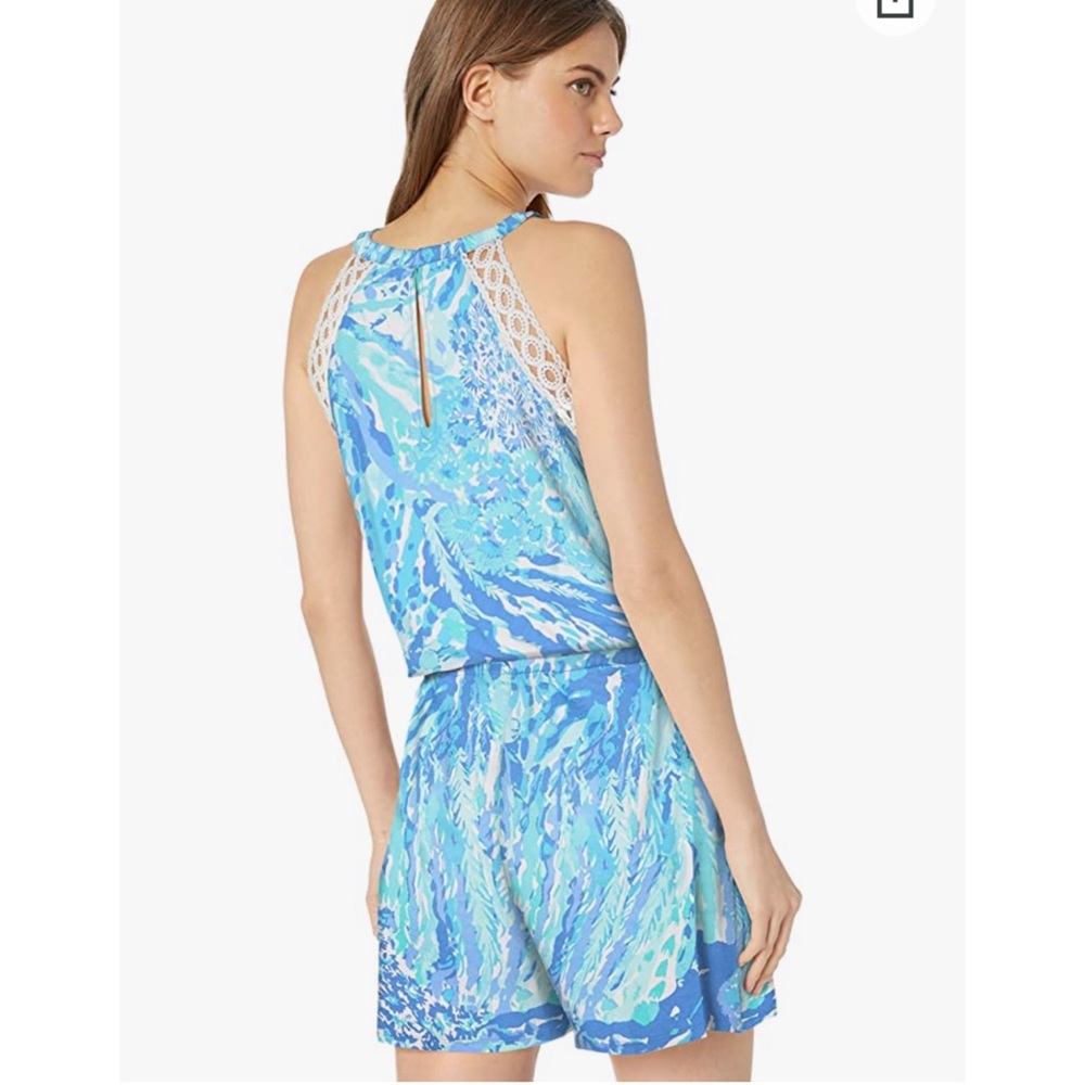 Lilly Pulitzer LALA ROMPER Blue Haven Hey Soleil - Picture 13 of 16